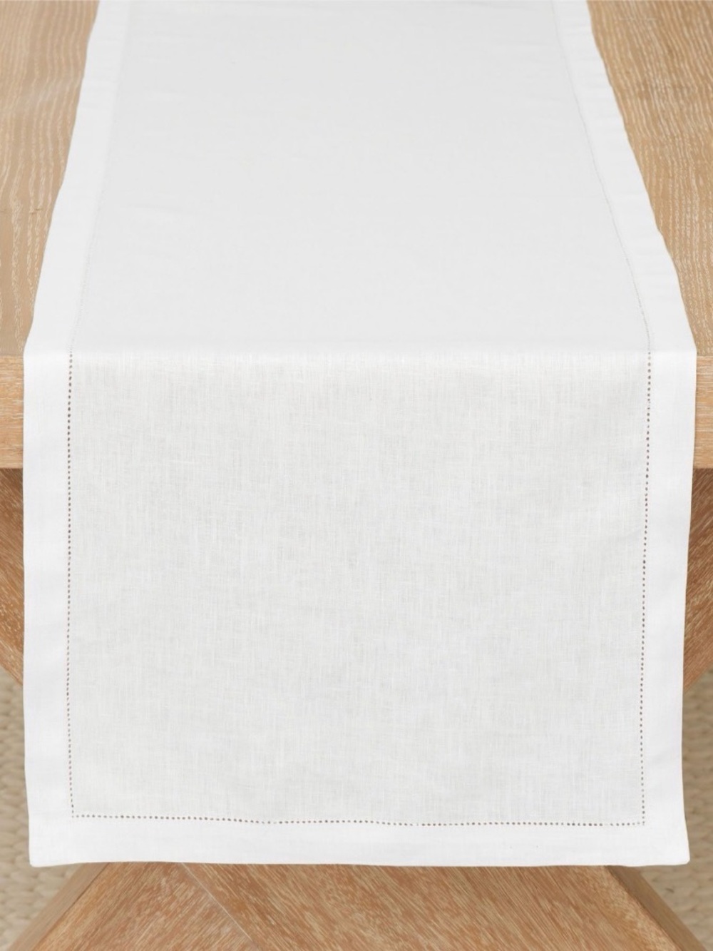 POTTERY BARN Belgian Flax Linen PB Classic Runner White NWT New 16 x 126